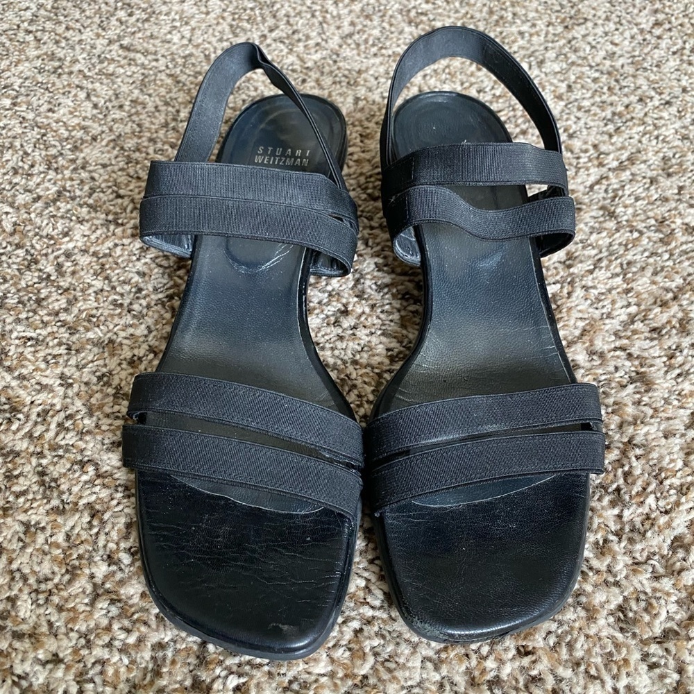 Stuart Weitzman Strappy Block Kitten Heel Sandals - image 2